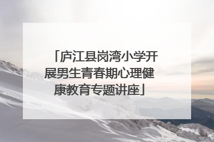 庐江县岗湾小学开展男生青春期心理健康教育专题讲座