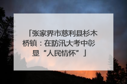 张家界市慈利县杉木桥镇：在防汛大考中彰显“人民情怀”