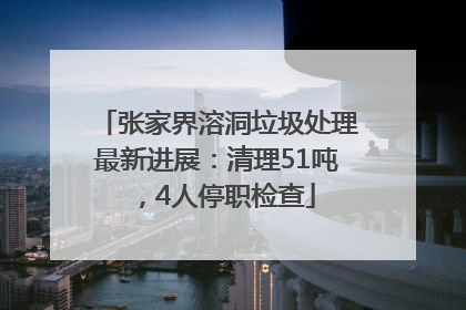 张家界溶洞垃圾处理最新进展：清理51吨，4人停职检查