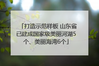 打造示范样板 山东省已建成国家级美丽河湖5个、美丽海湾6个