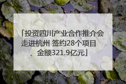 投资四川产业合作推介会走进杭州 签约28个项目、金额321.9亿元