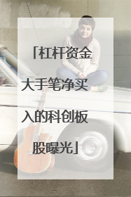 杠杆资金大手笔净买入的科创板股曝光
