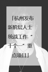 杭州发布新阶层人士统战工作“十个一”重点项目