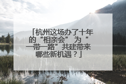 杭州这场办了十年的“相亲会” 为“一带一路”共建带来哪些新机遇？