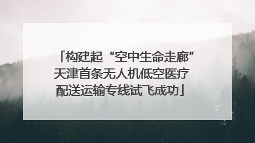 构建起“空中生命走廊” 天津首条无人机低空医疗配送运输专线试飞成功