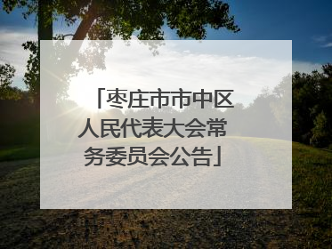 枣庄市市中区人民代表大会常务委员会公告