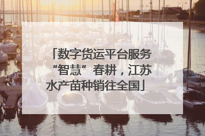 数字货运平台服务“智慧”春耕，江苏水产苗种销往全国