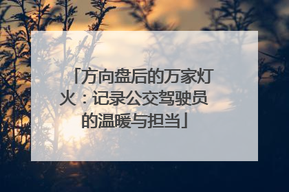 方向盘后的万家灯火：记录公交驾驶员的温暖与担当