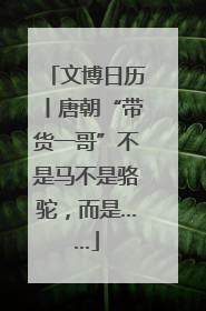 文博日历丨唐朝“带货一哥”不是马不是骆驼，而是……