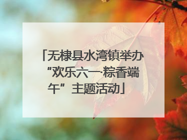 无棣县水湾镇举办“欢乐六一·粽香端午”主题活动
