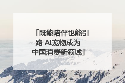 既能陪伴也能引路 AI宠物成为中国消费新领域