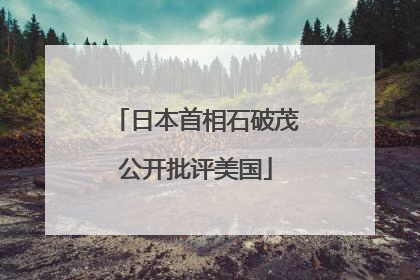 日本首相石破茂公开批评美国
