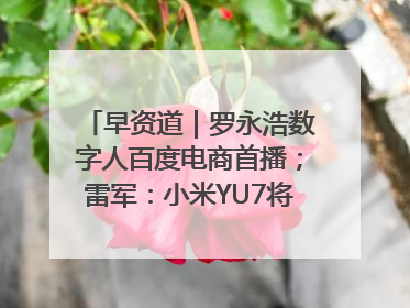 早资道｜罗永浩数字人百度电商首播；雷军：小米YU7将于6月底发布