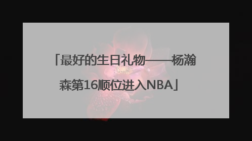 最好的生日礼物——杨瀚森第16顺位进入NBA