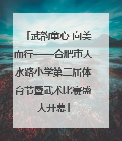 武韵童心 向美而行——合肥市天水路小学第二届体育节暨武术比赛盛大开幕
