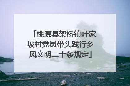 桃源县架桥镇叶家坡村党员带头践行乡风文明二十条规定