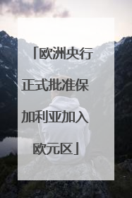 欧洲央行正式批准保加利亚加入欧元区