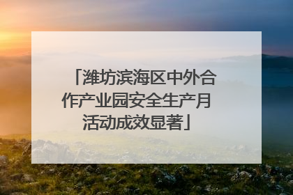 潍坊滨海区中外合作产业园安全生产月活动成效显著