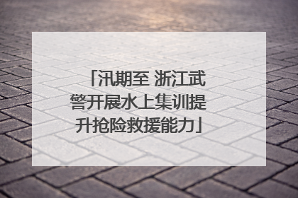 汛期至 浙江武警开展水上集训提升抢险救援能力