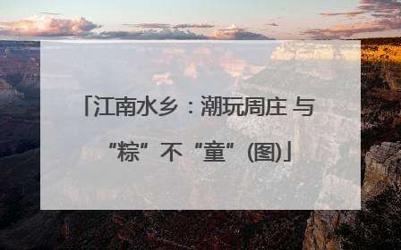 江南水乡：潮玩周庄 与“粽”不“童”(图)