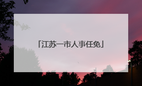 江苏一市人事任免