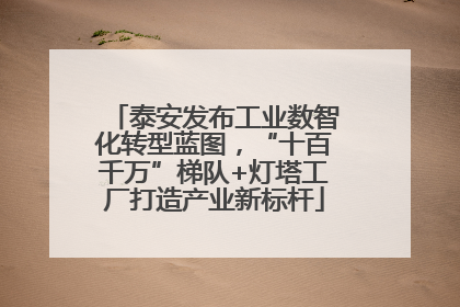 泰安发布工业数智化转型蓝图，“十百千万”梯队+灯塔工厂打造产业新标杆
