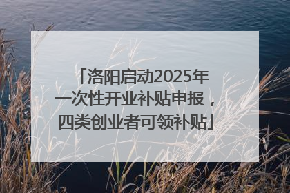 洛阳启动2025年一次性开业补贴申报，四类创业者可领补贴