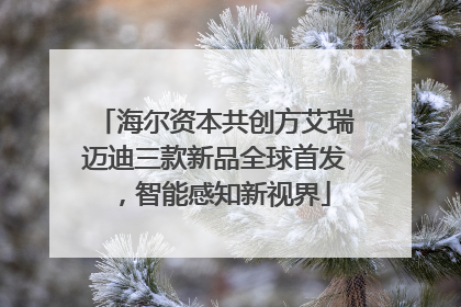 海尔资本共创方艾瑞迈迪三款新品全球首发，智能感知新视界