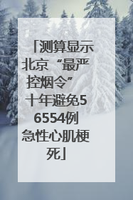 测算显示北京“最严控烟令” 十年避免56554例急性心肌梗死