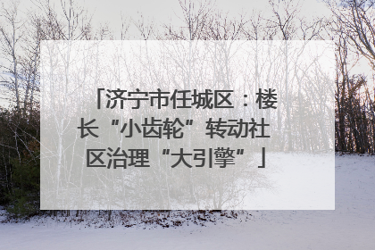 济宁市任城区：楼长“小齿轮”转动社区治理“大引擎”