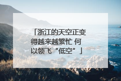 浙江的天空正变得越来越繁忙 何以领飞“低空”
