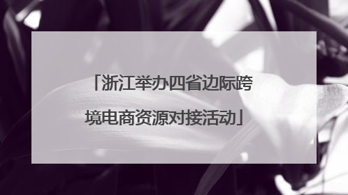 浙江举办四省边际跨境电商资源对接活动