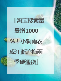 淘宝搜索量暴增1000%！小狗雨衣成江浙沪梅雨季硬通货