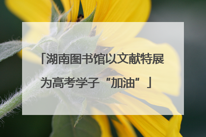湖南图书馆以文献特展为高考学子“加油”