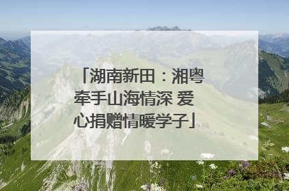 湖南新田：湘粤牵手山海情深 爱心捐赠情暖学子