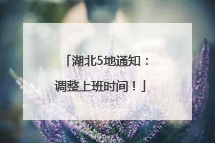 湖北5地通知：调整上班时间！