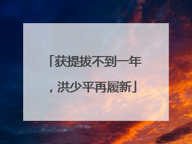 获提拔不到一年，洪少平再履新