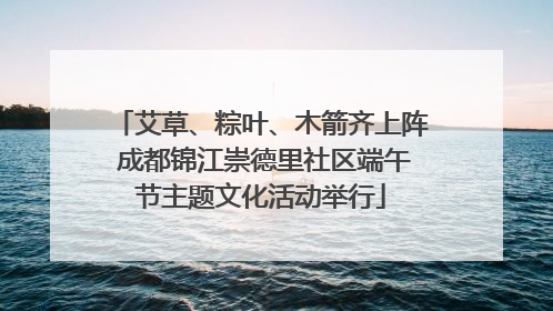 艾草、粽叶、木箭齐上阵 成都锦江崇德里社区端午节主题文化活动举行