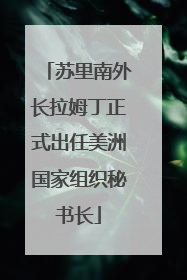 苏里南外长拉姆丁正式出任美洲国家组织秘书长