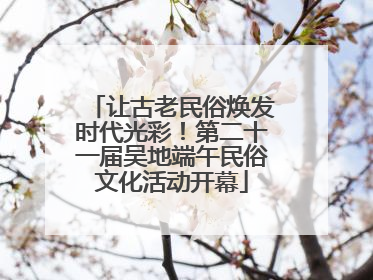 让古老民俗焕发时代光彩！第二十一届吴地端午民俗文化活动开幕