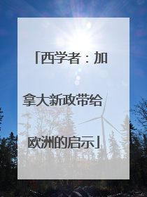 西学者：加拿大新政带给欧洲的启示