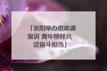 襄阳举办思政课宣讲 青年榜样共话奋斗担当