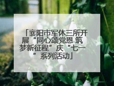 襄阳市军休三所开展“同心颂党恩 筑梦新征程”庆“七一”系列活动
