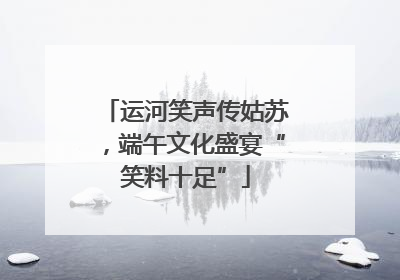 运河笑声传姑苏，端午文化盛宴“笑料十足”