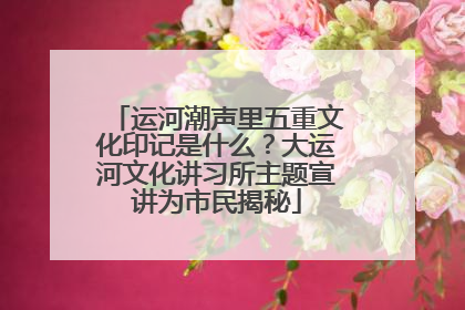 运河潮声里五重文化印记是什么？大运河文化讲习所主题宣讲为市民揭秘