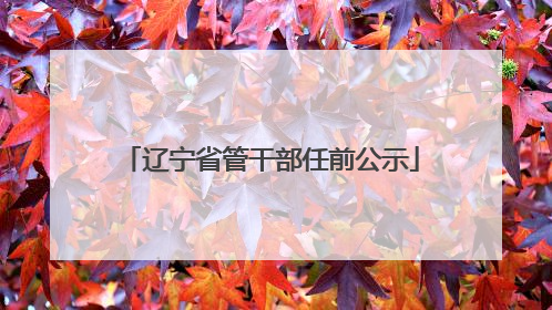 辽宁省管干部任前公示