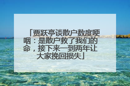 贾跃亭谈散户数度哽咽：是散户救了我们的命，接下来一到两年让大家挽回损失