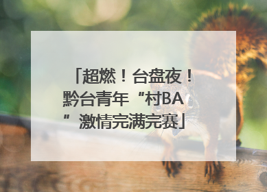 超燃！台盘夜！黔台青年“村BA”激情完满完赛
