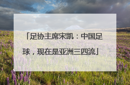 足协主席宋凯：中国足球，现在是亚洲三四流