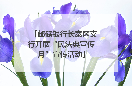 邮储银行长泰区支行开展“民法典宣传月”宣传活动